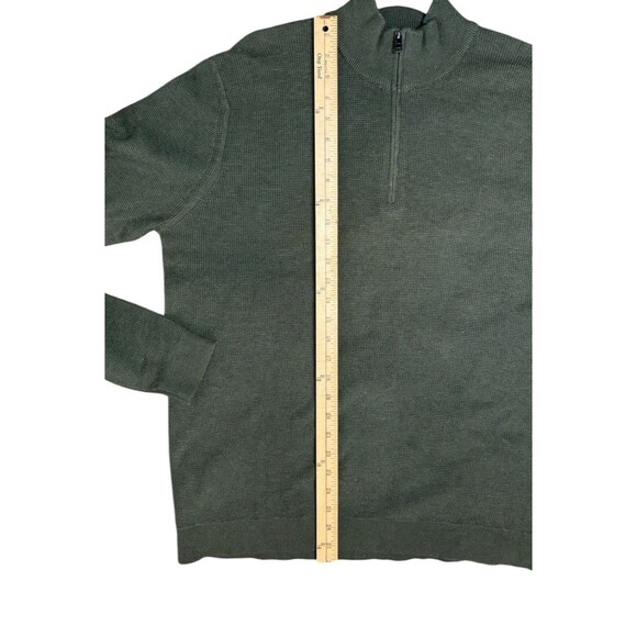 MNG By Mango Thermal 1/4 Zip Long Sleeve Shirt Men's Size Large Green Mock Neck - Picture 9 of 10